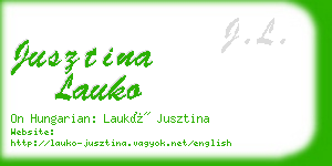 jusztina lauko business card